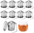 9 Pcs Tea Infusers, Stainless Steel Mesh Strainers for Loose Leaf Tea, With Drip Trays and Hook Chain, Fine Mesh Metal Steepers for Cups, Mugs, Teapots, Easy to Clean, for Daily Brewing by Unknown