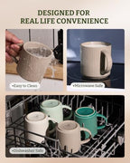 famiware Coffee Mug Set of 4, Star 12 oz Ceramic Mugs Cups Set with Handle - Image 7