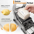 French Fry Cutter, Dishwasher Safe Potato Slicer with 1/2" & 3/8" Blades, Non-Slip Suction Base, Stainless Steel Manual French Fries Cutter for Potato, Carrot, Cucumber and Homemade Fries - Image 6