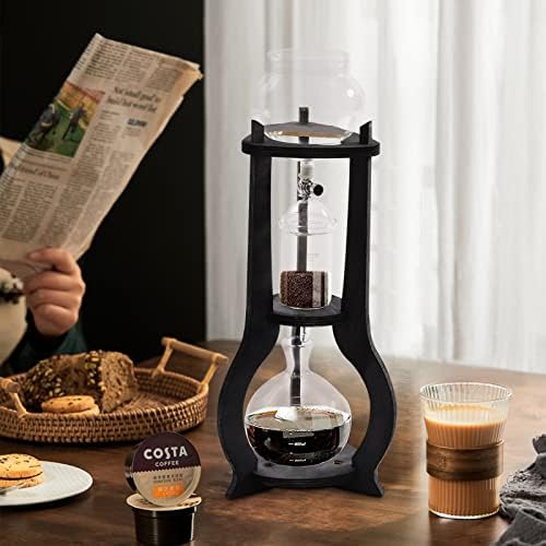 Iced Coffee Dripper Cold Brew Drip Tower Coffee Maker, 20.29oz Long-Neck Sharing Pot, Stainless-Steel & Glass Iced Dripper Coffee Maker, Precision Speed Control for Home, Office, Coffee Shops (Grey) - Image 5