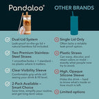 Pandaloo® Glass Cups With Lids and Straws -20 Fl Oz- Perfect Size Iced Coffee Cup - Smoothie Cup With Bamboo Lid and On the go Lid - Glass Tumbler (2 Count (Pack of 1), Amber Sand-Coton White) - Image 4