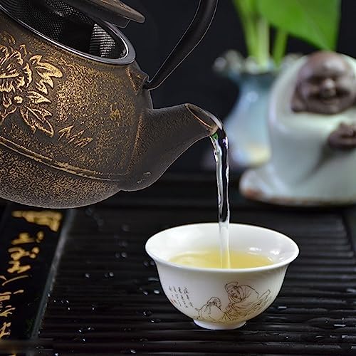 Japanese Cast Iron Teapot Chinese Teapot with Stainless Steel Infuser, Tea Pots for Stove Top Tetsubin Tea Pot Japanese Tetsubin Kettle for Loose Leaf Tea 900ml - Image 3
