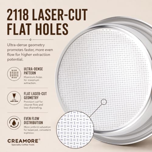 58mm Espresso Filter Basket 18g, Z-2118 High-Extraction Basket, 2118 Laser-Cut Flat Holes, Ridgeless Portafilter Basket, Precision Stainless Steel for La Marzocco, E61, Slayer, Decent - Image 4