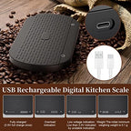 Coffee Scale with Timer, Rechargeable Espresso Coffee Scale, 3kg/0.1g High Precision Digital Scale, Kitchen Food Scale with Invisible Screen, Measures in g/oz/ml (Black-1) - Image 6
