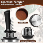 Espresso Accessories,6 PCS Espresso Machine Accessories Kit,Coffee Tamper Tools Set with Espresso Tamper,Coffee Tamping Mat,WDT Distribution Tool,Knock Box,Dosing Funnel and Puck Screen(54mm) - Image 4