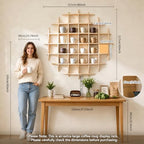 46 x 46 Inch Oversize Wooden Coffee Mug Display Shelf for Wall - Image 2