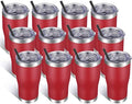 VEGOND 20oz Tumbler Stainless Steel Tumbler Cup with Lid And Straw Vacuum Insulated Double Wall Travel Coffee Mug(Brick Red 12 Pack) by VEGOND