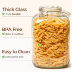 ComSaf Square Glass Jars with Airtight Lid 1.3 Gallon 2 Pack Large Canister - Image 4
