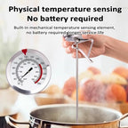 19.6" Long Stem Deep Fry Thermometer with Pot Clip, Mechanical Oil Temperature Gauge, 2.08" Dial Meat, Instant Read, 50-554℉ Range, for Deep Fry, Turkey, Grill - Image 3