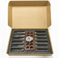 Coffee Bean Storage Tubes,12PCS Glass Vials w/Valve Cap,Wooden Stand&Funnel for Single Dose Brewing,22g Capacity Container by Unknown