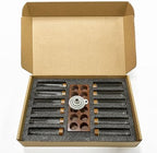 Coffee Bean Storage Tubes,12PCS Glass Vials w/Valve Cap,Wooden Stand&Funnel for Single Dose Brewing,22g Capacity Container by Unknown