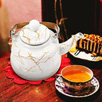 Enamel Tea Kettle Stovetop Teapot: Vintage Coffee Kettle Water Pitcher Carafe Pot 1. 7L Japanese Chinese Kung Fu Teaware for Home Office Restaurant Nightstand - Image 7
