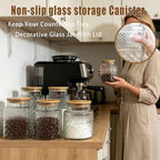 60oz Coffee and Sugar Container Set of 2 Glass Jar with Airtight Lid - Image 4
