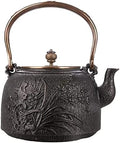 KYUSAR Japanese Cast Iron Teapot Chinese Teapot 1.8L Cast Iron Tea Pots Teapot Craft Old Iron Pot Manual Iron Inside and Outside No Coating Tetsubin Tea Pot by Unknown