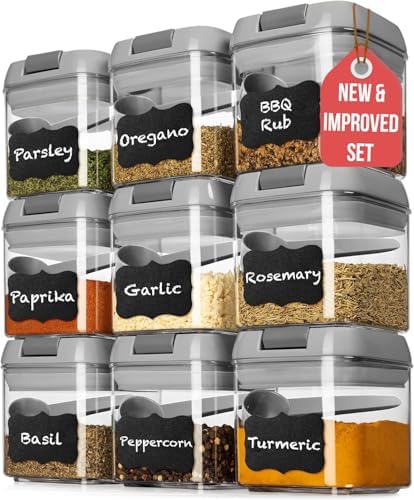 Shazo 9PC (0.5L, 2.1 Cup, 17oz) Airtight Food Storage Containers + 9 Spoons by Shazo