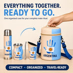 Argentine Yerba Mate Kit – Premium Stainless Steel Mate Cup & Bombilla Set with 750ml Vacuum Insulated Bottle, Yerba Container & Neoprene Bag – Authentic Argentine Design – Premium Gift Box - Image 4