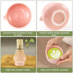7 PCS Japanese Household Matcha Tea Kit for Traditional Tea Ceremony, with Handcrafted Bamboo Whisk Matcha Scoop Matcha Stand Matcha Bowl for Tea Lovers(Spraying powder) - Image 3