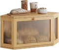 WOWLIVE Corner Bread Box, Bamboo Bread Storage with Acrylic Wavy Door by WOWLIVE