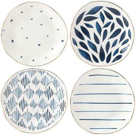 Lenox Blue Bay 4-Piece Tidbit Plates, Dessert Plate Set for 4 by Lenox