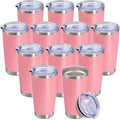 20oz Tumbler Insulated Coffee Tumblers with Lid Stainless Steel Pink 12P by AEPDTD