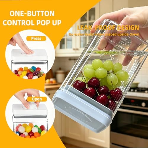 Pop Push Button Airtight Food Storage Containers Baking Set 5 Pcs - Image 3