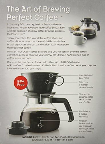 Melitta 36 oz. Pour Over Coffee Brewer, Black - Image 3