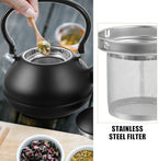 Luxshiny Vintage Tea Kettle Stainless Steel Water Kettle with Ergonomic Handle for Stovetop Use Kitchen Tea Pot for Boiling Water Oatmeal and Instant Soup 7.87 X 7.08 X 7.08 in - Image 6