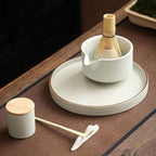 LUNCHS 4-Piece Set Matcha Kit Matcha Accessory Matcha Whisk and Bowl with Bamboo Teaspoon and Tea Brush Matcha Whisk Set(White) - Image 4