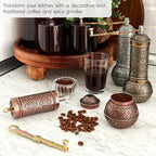 Decorative Manual Coffee Grinder, Zamak Conical Burr, Refillable Mill with Adjustable Coarseness, Handmade Turkish Mill with Handle,Hand Crank 18 cm-7.1 inch - Image 3