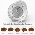Portable Electric Burr Coffee Grinder, Stainless Steel Burrs,Grey - Image 4