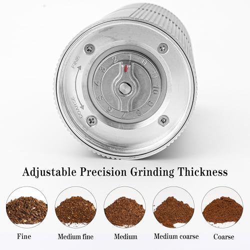 Portable Electric Burr Coffee Grinder, Stainless Steel Burrs,Grey - Image 4