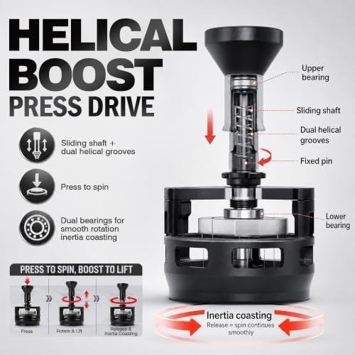 WDT Tool Rotary Espresso 58mm, Needle Distributor with Press & Spin Mechanism – 14 Ultra Fine 0.25mm Needles, Retractable Storage for Espresso Basket - Image 2