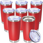 20oz Tumbler Stainless Steel Tumbler Coffee Tumbler with Lid Red, 8P by AUWBON