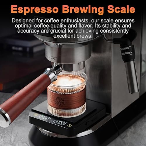 Asixxsix Digital Coffee Scale with Timer, 3kg 0.1g Accurate Scale for Pour Over Coffee, USB C Rechargeable, Compact Portable Kitchen with Magnetic Display (with Wireless Display Screen) - Image 7