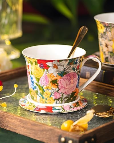15oz Ceramic Coffee Mug, French Vintage Garden Cup - Image 4