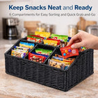 Snack Organizer for Countertop, snack basket, Food storage box, 5 Compartment Containers, Pantry Organizer for Chips, Popcorn, Candy, Pretzels - Image 4