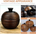 Antique Medium Wood Tea Storage Jar with Lid, Airtight Loose Leaf Tea Canister, Rustic Kitchen Storage Tin for Coffee, Spices, and Food Organization - Image 7