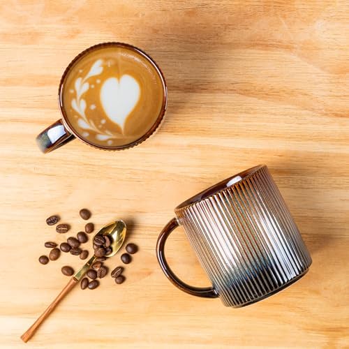 theterra Ceramic Coffee Mugs Set of 6, 14.2 oz Coffee Cups with Handle - Image 3
