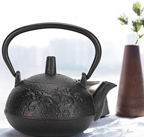 0.3L Cast Iron Teapot Kettle, Imitating Japanese Style Uncoated Double Chinese Dragon Pattern Gift Decoration Removable Infuser for Loose Tea - Image 3