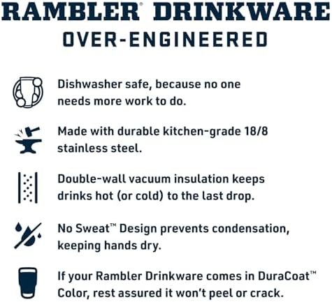 YETI Rambler 42 oz Tumbler with Handle and Straw Lid, Travel Mug Water Tumbler, Vacuum Insulated Cup with Handle, Stainless Steel, Lowcountry Peach - Image 2