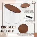 Reallnaive 5.3in Espresso Knock Box with Lid, White, Round - Image 4