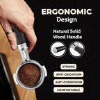 58mm Naked Bottomless Espresso Portafilter 2 Ears | Fits E61 of Faema/Rocket/Expobar and more | Stainless Steel Basket&Solid Wood Handle | Espresso Accessories (58mm Bottomless 2 Ear) - Image 6