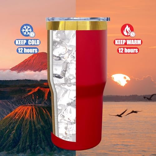 20 oz Tumbler Bulk Stainless Steel Tumblers with Lids and Straws BrightRed - Image 4