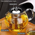 Teapot Clear Borosilicate Glass Teapot with Removable 304 Stainless Steel Filter Loose Leaf Teapot Kettle Tea Maker (Size : 950ML) - Image 5