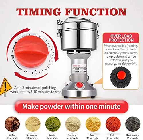LEJIEYIN Electric herb Grinder 550g High Speed Electric Stainless Steel Spice Flour Mill Herb Grinder Powder Machine for Dry Food Grin - Image 2