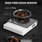 Mini Coffee Scale with Timer, Rechargeable Digital Kitchen Scale 0.1g Precision for Pour Over Espresso, Type-C Charging, Portable Coffee Weighing Scale with Backlit LCD Display(Black) - Image 4