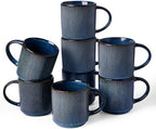 famiware Coffee Mug Set of 8, Star 12 oz Ceramic Mugs Cups Set with Handle by Famiware