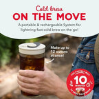 DASH Brew2Go™ Portable Cold Brew Coffee Maker - Rapid Electric Cold Brew Machine for Personal Iced Coffee & Iced Tea, Reusable Filter, USB Rechargeable for Home, Office & Travel - Image 2