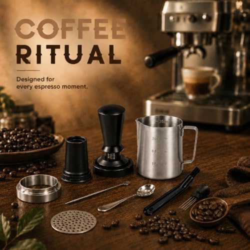 51mm Espresso Accessories Kit, 10 Pcs Espresso Kit Barista Tools, Espresso Machine Accessories with Tamper, Coffee Distributor, Dosing Funnel and WDT Tool, Espresso Tools Set - Image 4