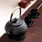 Cast iron teapot,classic tea kettle,Cast Iron Tetsubin Teapot,Japanese Tea Set,tea Pots with Infusers For Loose Tea,Cast Iron Tea Kettle for Wood/Campfire/Gas Stove Top(Size:1200ml) (Size : 800ml) - Image 2